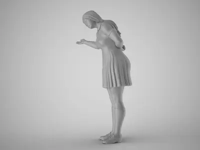 Woman inviting to Enter 3D print model