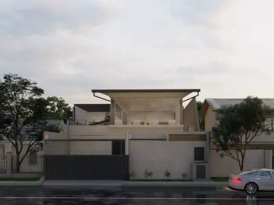 Grey House Exterior 3D model