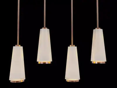 Lamps four pendant lights with frosted glass shades 3D model