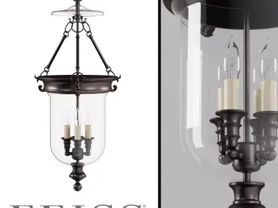 Feiss Luminary 4-Light Oil Rubbed Bronze Hall Chandelier 3D model