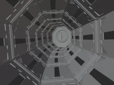 Sci Fi Space Tunnel Loop Low-poly 3D model