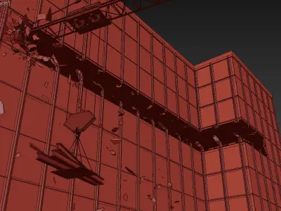 Crane Collapse Animation - 3D Model 3D model