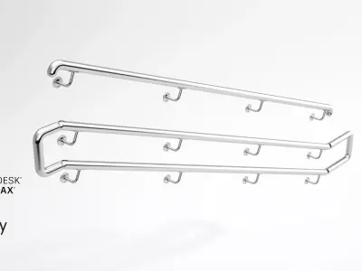 Railing stainless steel 3D model