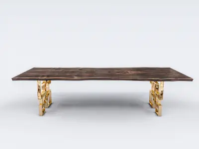 Squares Dining Table Low-poly 3D model