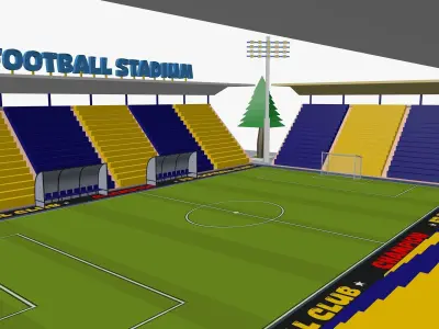Cartoon Football Stadium Low-poly 3D model