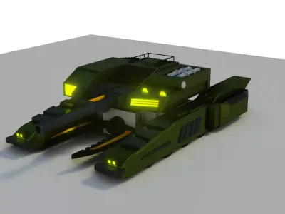 Sci Fi  Tank Low-poly 3D model