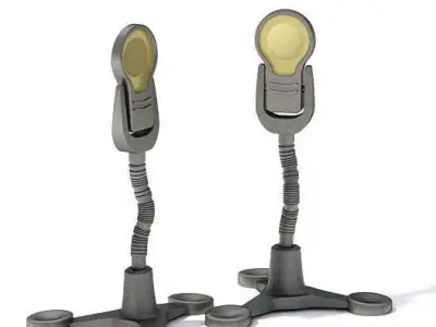 Black Plastic Standing Flexible Garden Lamp 3D model