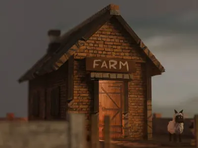 Farm House Low-poly 3D model