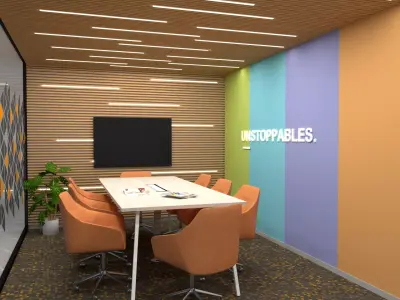 Conference Room 8 pax Low-poly 3D model