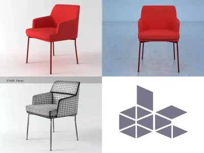 Armchair chair and chair 3D model