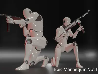MP40 Rigged Low-poly 3D model