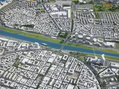 Mannheim Heidelberg Low-poly 3D model