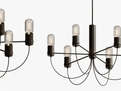 chandelier loft bars fountain 6 3D model