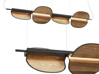 LZF OMMA S3 LED wood veneer pendant lamp Low-poly 3D model