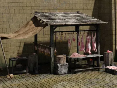 Butcher Shop  Low-poly 3D model