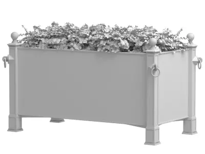 Modern Boxwood in the garden planter RH ArtDeco 3D model