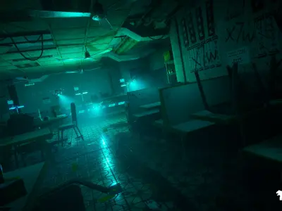 Restaurant Crime Scene Low-poly 3D model