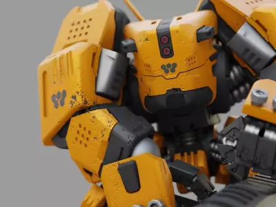 BIOMECH BOT RIGGED 3D model