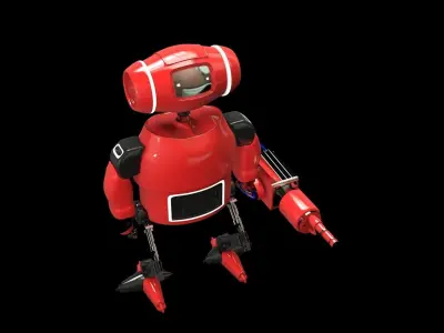Scifi Cartoon Robot With Armour 3d model Low-poly 3D model