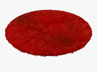 Carpet Sunny H74-red round 3D model