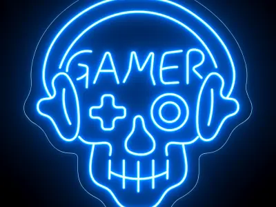 Gamer Neon Sign 3D model