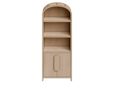 Arched Bookcase With 3 Spacious Shelves And Lower Doors Low-poly 3D model