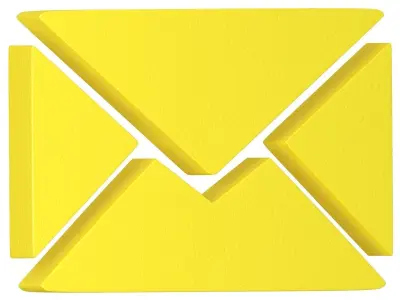 Message Letter Icon yellow 3D model