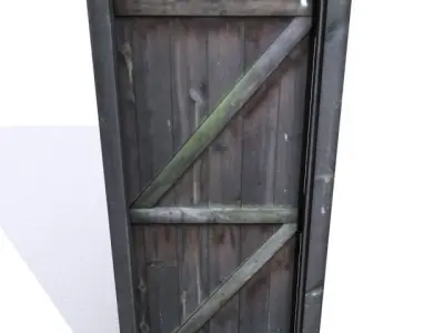 Door 20 wooden Low-poly 3D model
