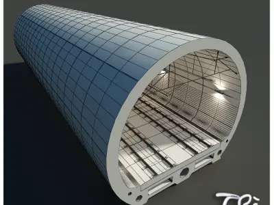 RAILWAY TUNNEL SECTION 3D model