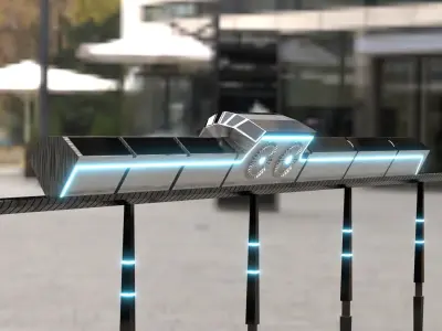 Futuristic Train - 3D model - Scifi  Vehicle - Game Ready Low-poly 3D model