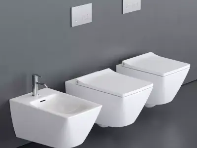 Duravit Viu Wall-Hung WC Low-poly 3D model