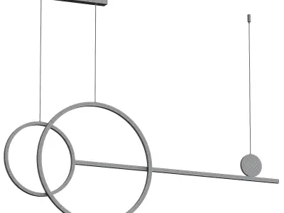Minimalistic hanging LED chandelier 3D model