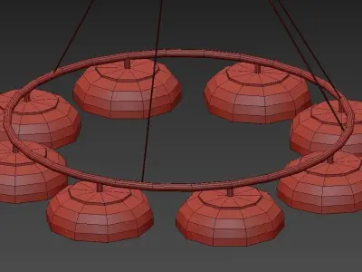 Blossi 8 circular chandelier with clear glass shades 3D model