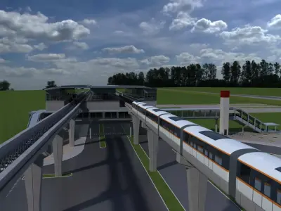 Light Rail Station 3 3D model