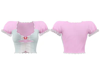 Anime Manga Girl Outfit Low-poly 3D model