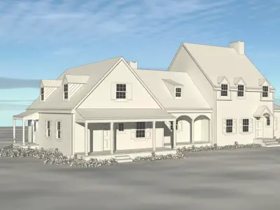 Colonial Revival Farm House 3D print model