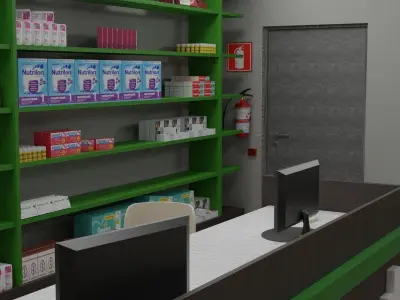 3D MODEL PHARMACY building 3D model