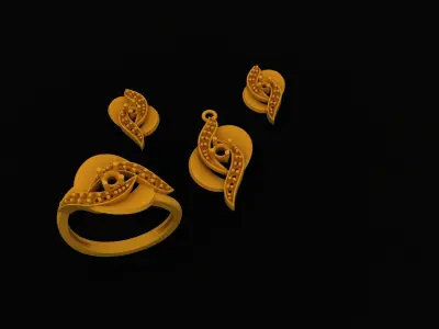 Graceful Glow Beautiful Pendant Set for Women 3D print model