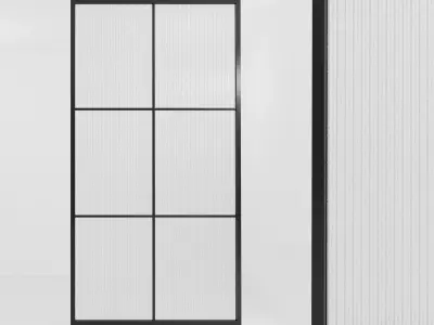 Glass partition door 52 Low-poly 3D model