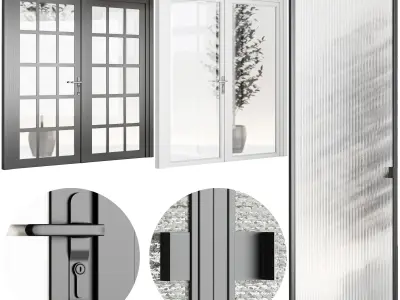 Set Modern Door 09 3D model