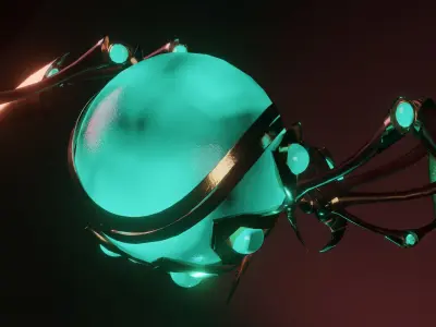 Mechanical Spider Low-poly 3D model