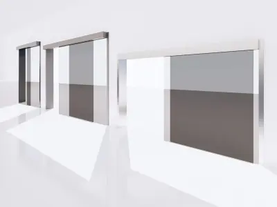Sliding door exterior - Full parametric Revit Family  Free low-poly 3D model