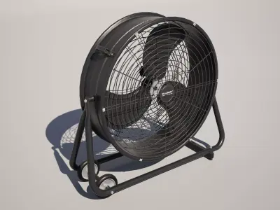  Industrial Fan Low-poly 3D model