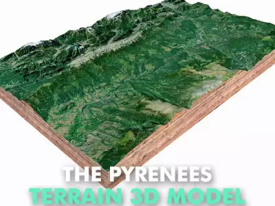 The Pyrenees Mountain Range Europe 3D model