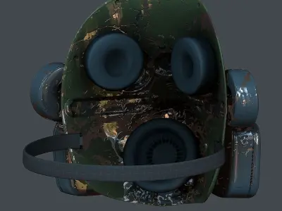Gas mask helmet 3d model scifi  Low-poly 3D model