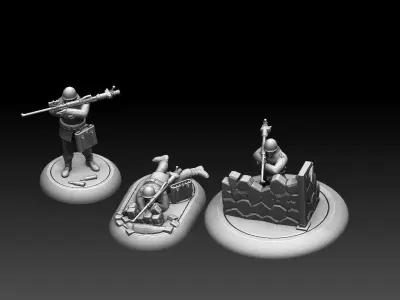 Swedish WW2 Anti Tank Rifle Team 3D print model