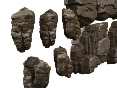 Realistic Rocks Collection Low-poly 3D model