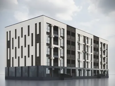 Modern Residential Building 013 3D model