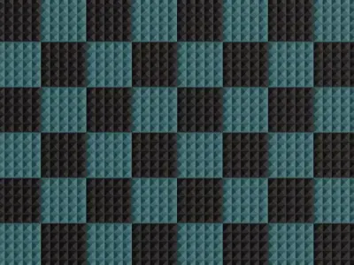 Modern Matte Charcoal and Teal Pyramid Acoustic Tiles  Texture