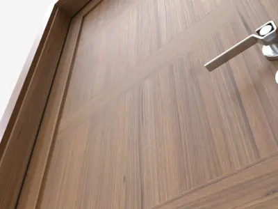 Modern Wooden Interior Door with Furniture 008 3D model